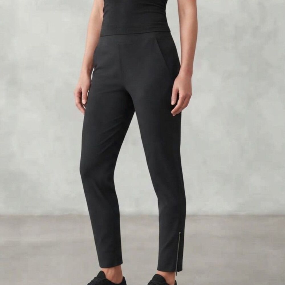 Athleta Delancey Skyline High Rise Ankle Zip Pants Black Size Large